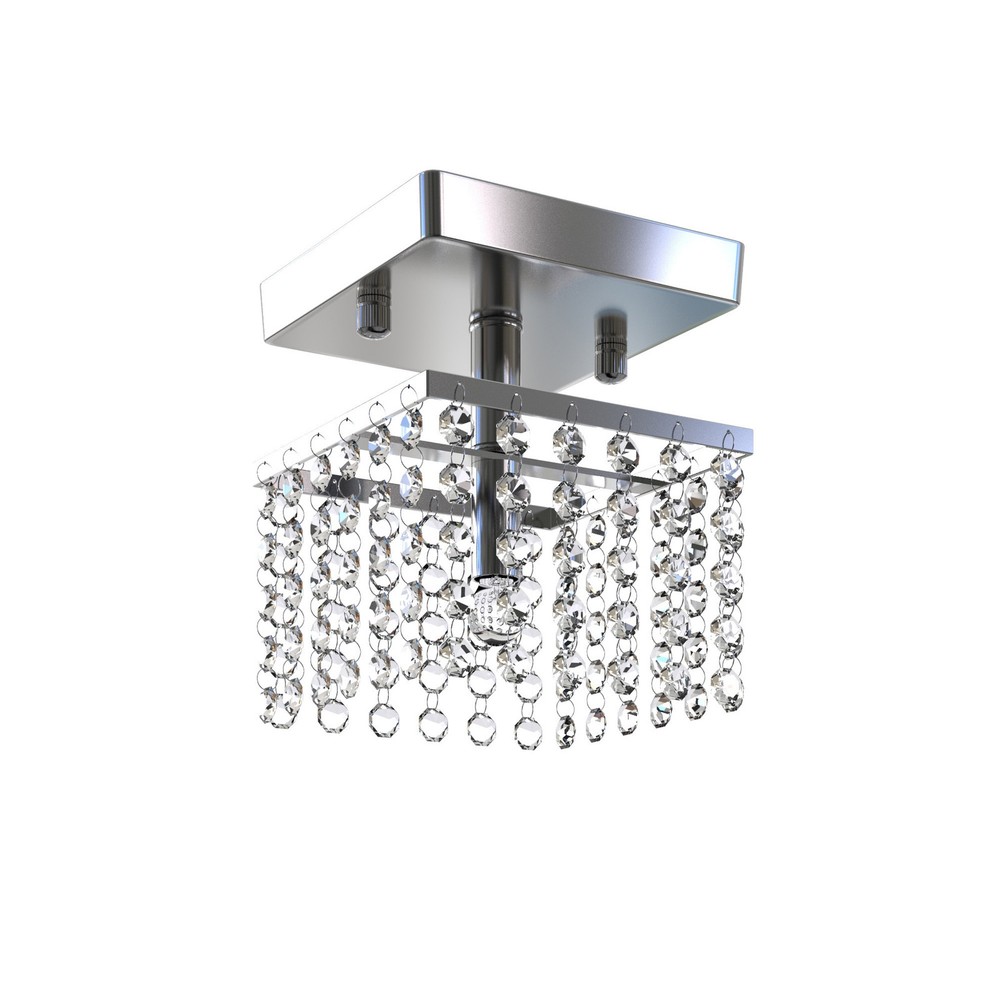 Silver Orchid Joyce Grey Crystal Chrome 1-light Chandelier