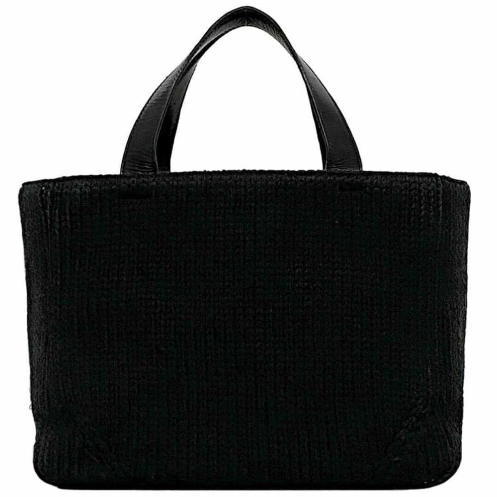 RARE PRADA Black Nero Maglia Vitell Wool Leather Handbag B8387 Excellent Condition