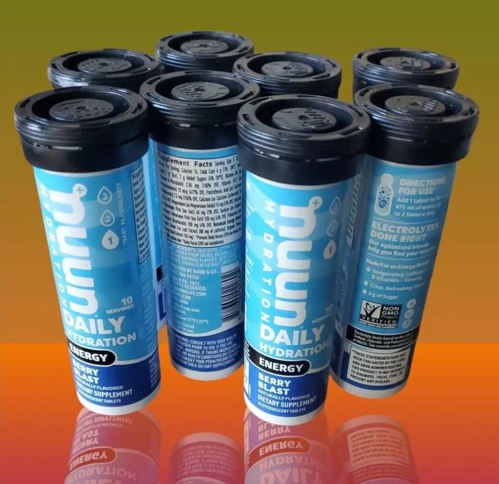 8-Pack Nuun Daily Electrolyte Hydration Energy Berry Blast Exp. 10/2025