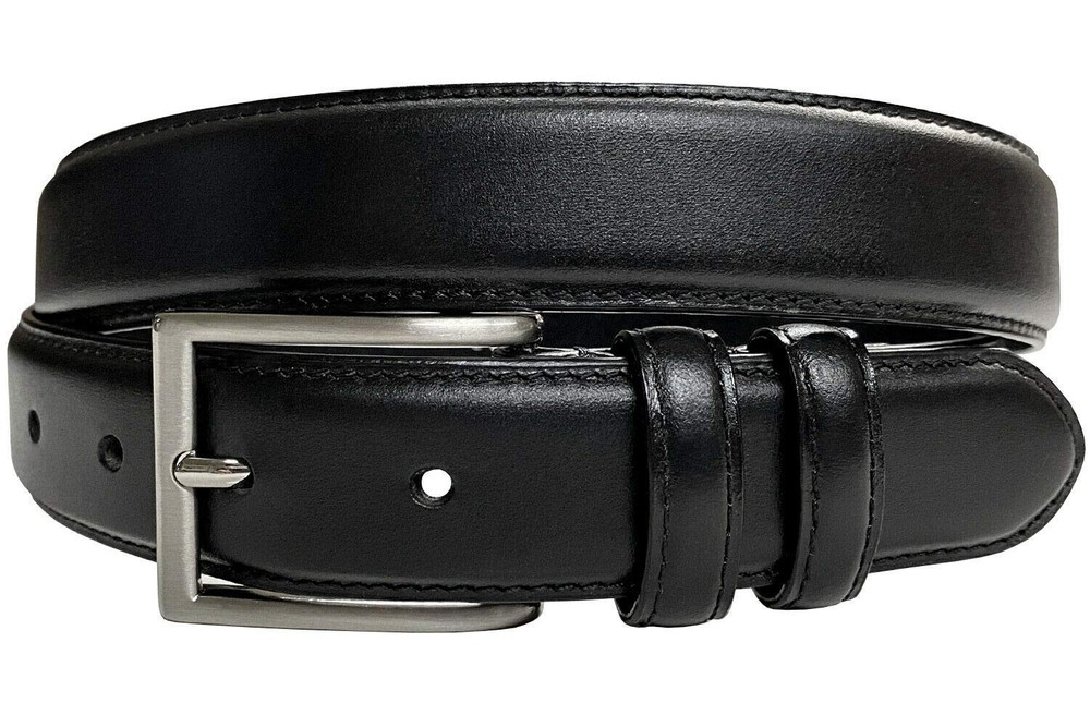 HJ-10 Men's Oil-Tanned Genuine Leather Dress Classic Belt 1-1/8