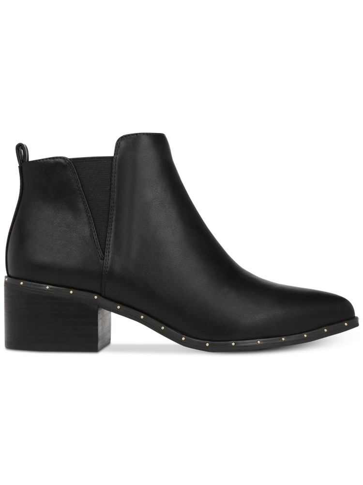 BAR III Womens Black Goring Gabby Pointed Toe Block Heel Slip On Booties 9 M