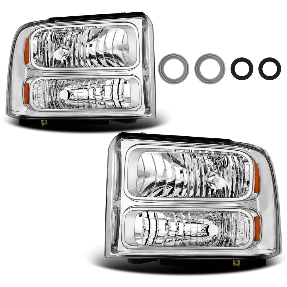 2PCS Headlights For 2005-2007 Ford F250 F350 F450 F550 Super Duty Left+Right Set
