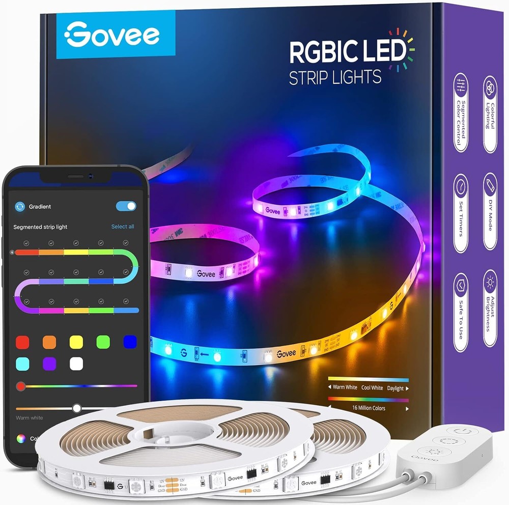 Govee 65.6ft RGBIC LED Strip Lights, Color Changing Strips, 65.6ft,
