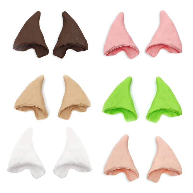 1 Pair Latex Elf Ears Simulation Soft False Ears Photo Prop for Masquerade Party