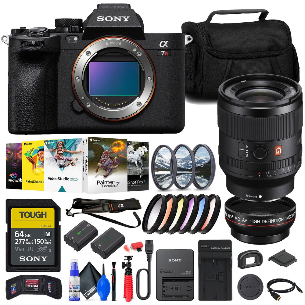 Sony a7R V Mirrorless Camera + Sony FE 35mm Lens   + 64GB Card + Filter Kit +