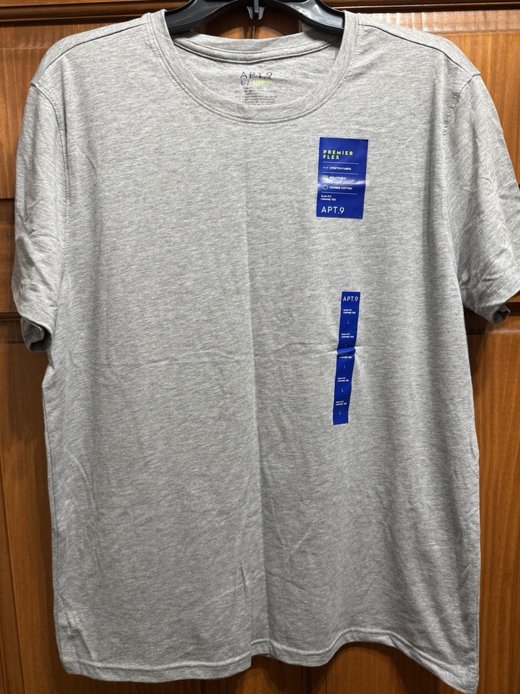 Apt. 9 Men’s Premier Flex Gray Large Slim Fit T-Shirt