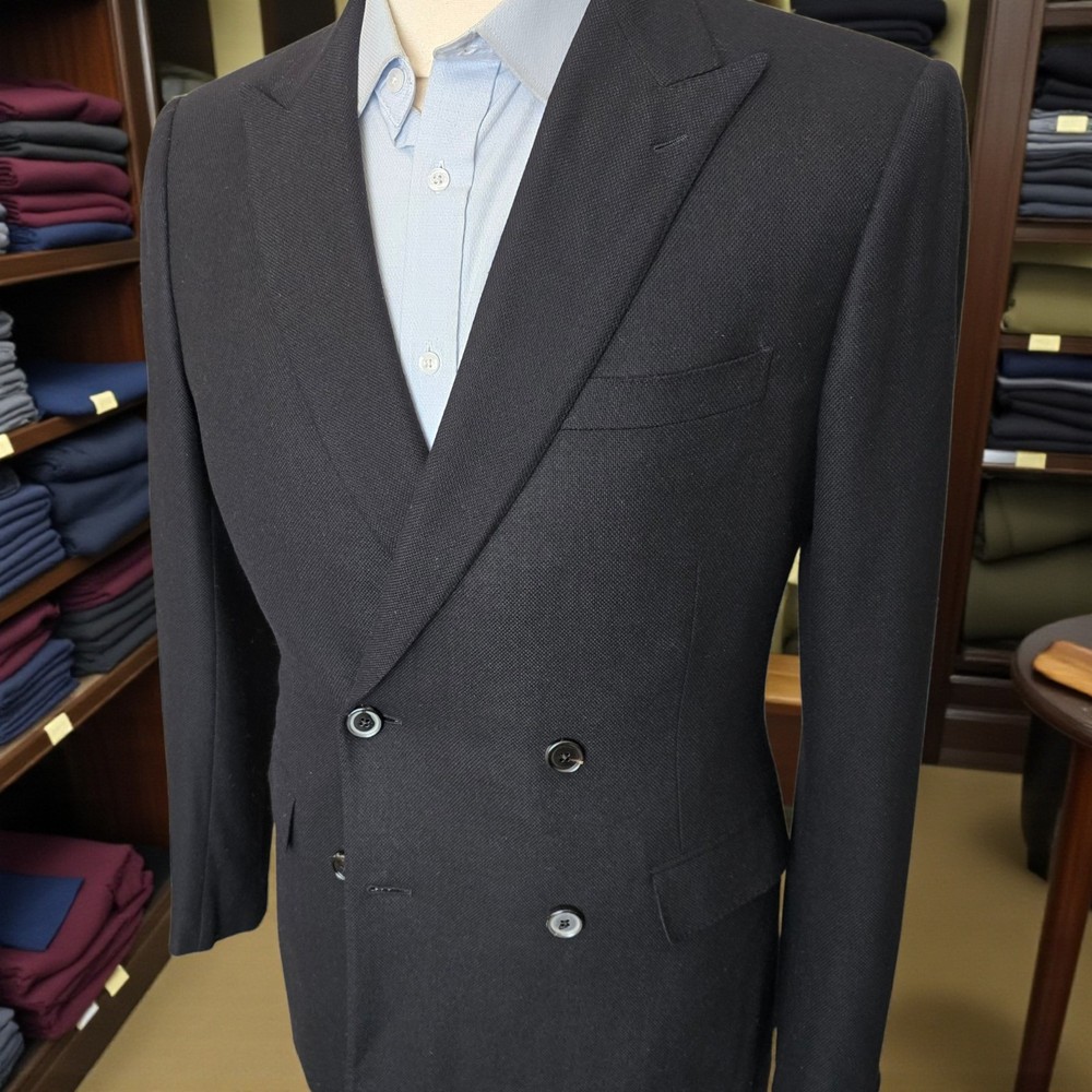 Ralph Lauren Double Breasted Blazer 42L Slim Fit Black Label Wool