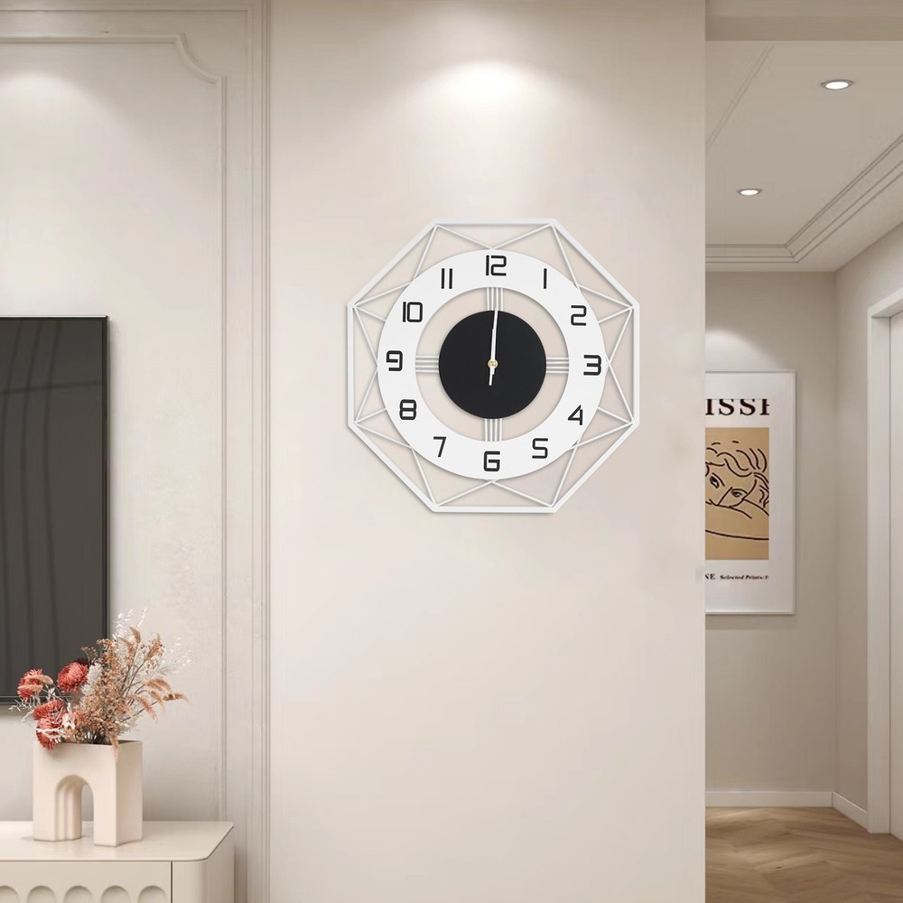 Modern Octagonal Wall Clock - Silent, Easy Mount, Stylish Design