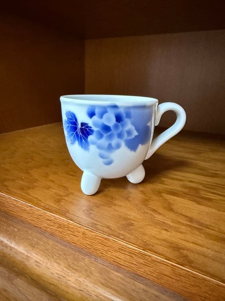 Fukagawa Seiji Blue Winery Three Legged Mug Arita Ware