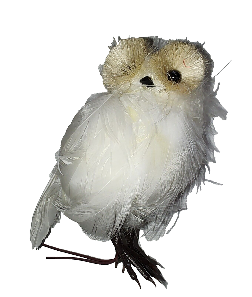 Faux Fur White Owl Woodland Ornament 4