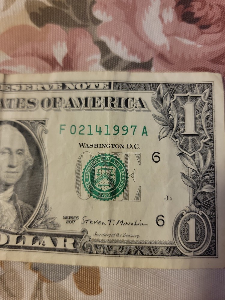 Valentines Day Gift ONE DOLLAR BILL Birthday / Anniversary / Wedding 02.14.1997-image