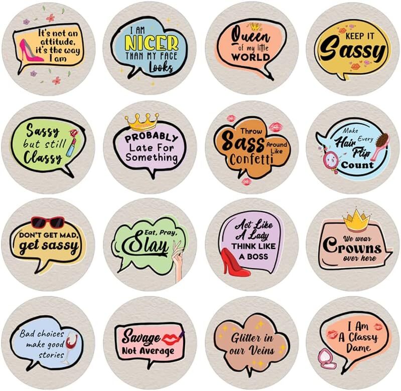 Sassy Sayings Stickers (10 Sets X 16 Designs)