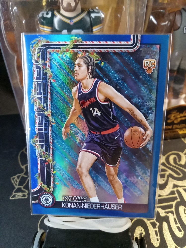 2025-26 Topps Holiday - Yanic Konan- #H190 Holiday Metallic Blue Glitter (RC)