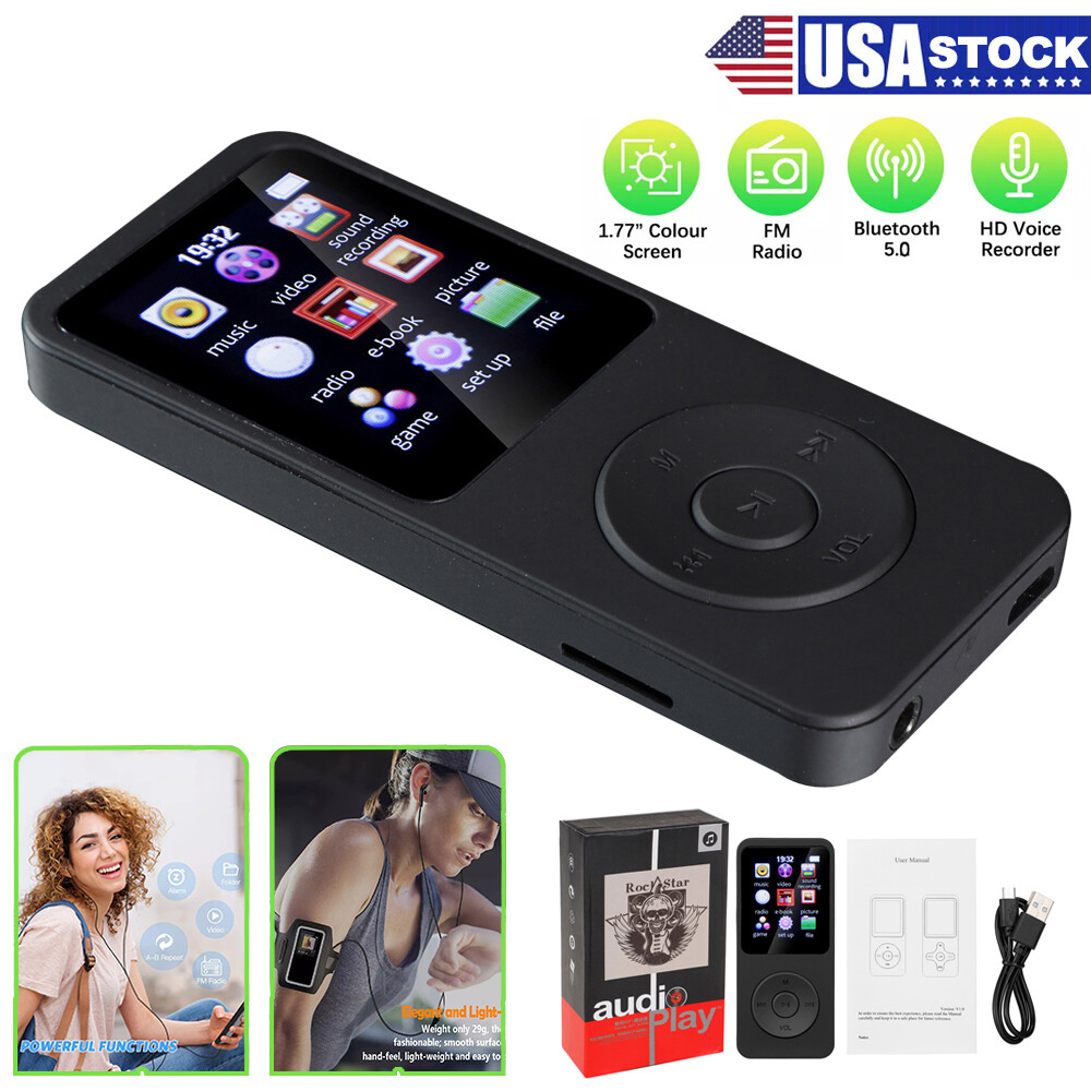 Bluetooth 5.0 MP3 Player HiFi Lossless Sound FM Radio Music Voice Recorder USA