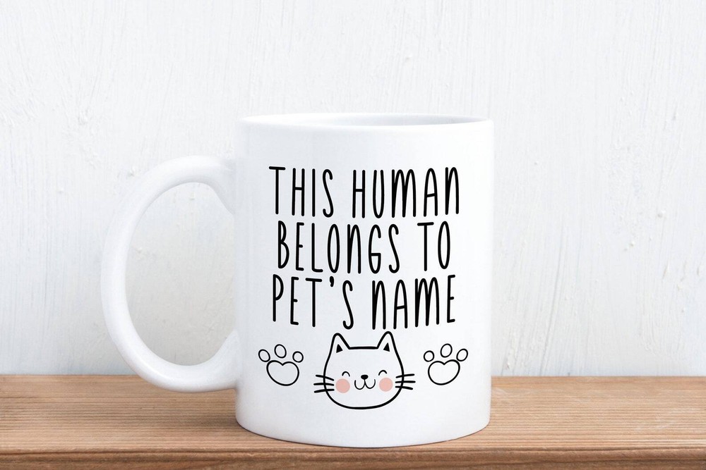 Personalised Cat Gift Mug This Human Belongs To