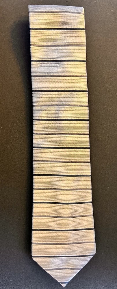 Vintage Tommy Hilfiger USA Silk Tie in Yellow & Navy Blue