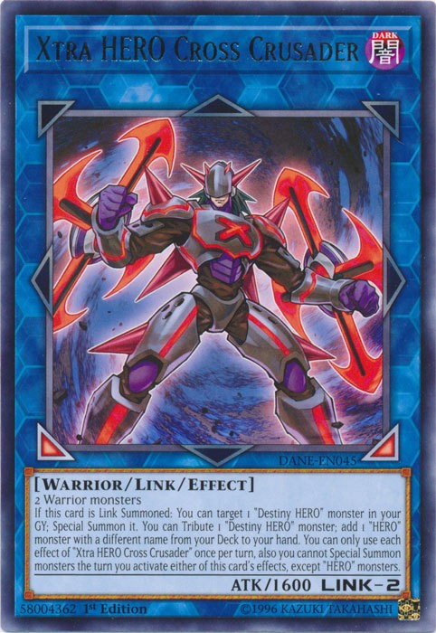 Xtra HERO Cross Crusader DANE-EN045 1st Edition Rare Heavily Played