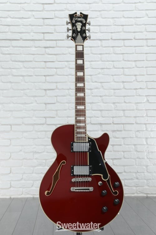 D'Angelico Premier SS Semi-Hollow Electric Guitar in Burnt Red