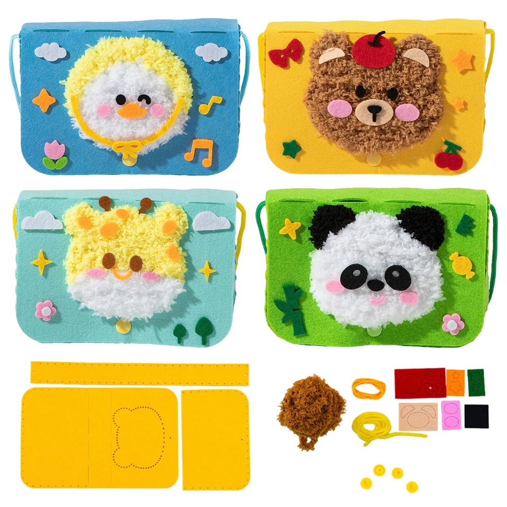4Pcs Sew Your Own Bags Sewing Kit for Kids, My First Sewing Bag Kit Arts & Cr...