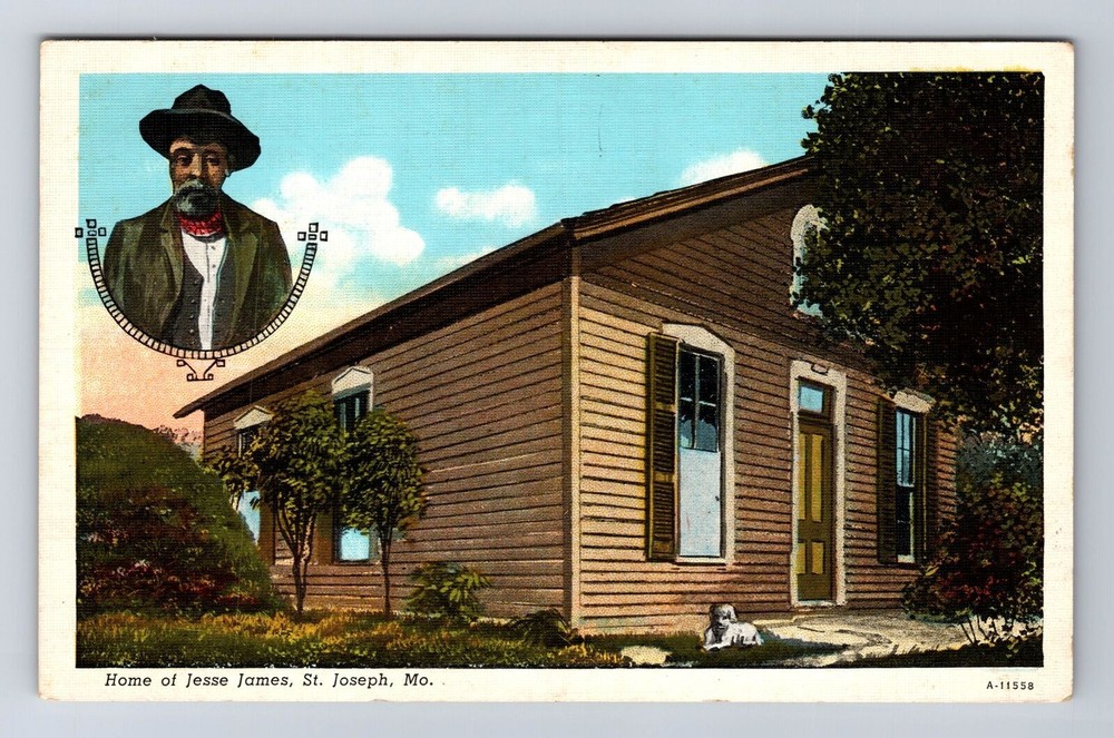 St Joseph MO-Missouri, Home of Jesse James, Antique Souvenir Vintage Postcard