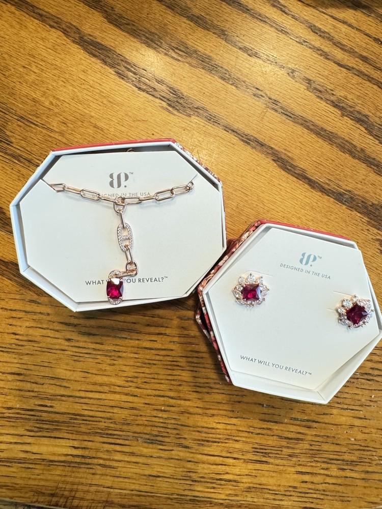 BP Dazzling Heartfelt Desire Necklace and Flowering Ruby Dreams Earrings  SET