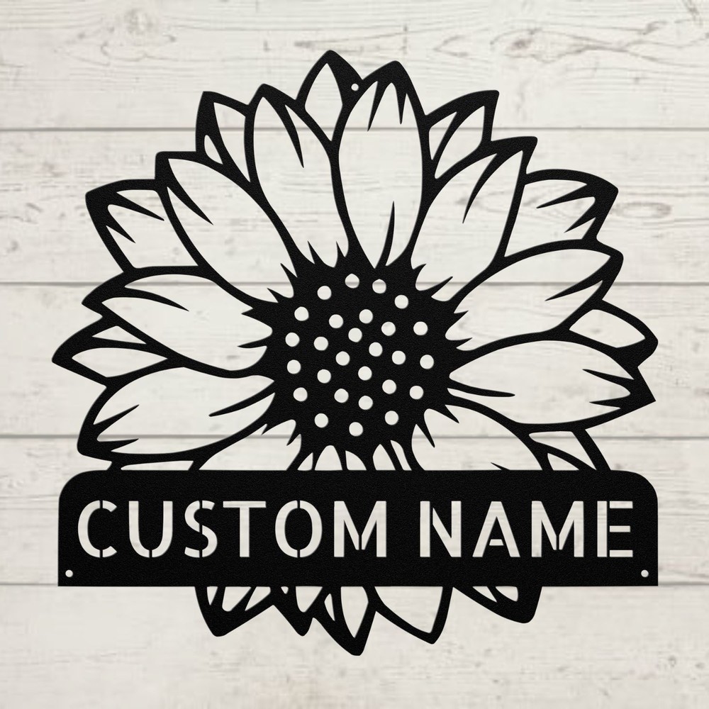 Custom Sunflower Metal Sign Home Decor Art Rustic Gift for Sunflower Lovers