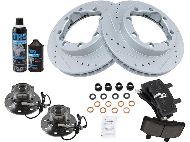 Front Brake Pad and Rotor and Wheel Hub Kit fits Chevy K3500 1994-2000 88MWSY