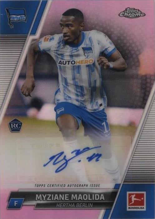 2021-22 Topps Chrome Bundesliga - Chrome Autographs Pink Refractor #BCA-MM Myziane Maolida /75 (AU, RC)