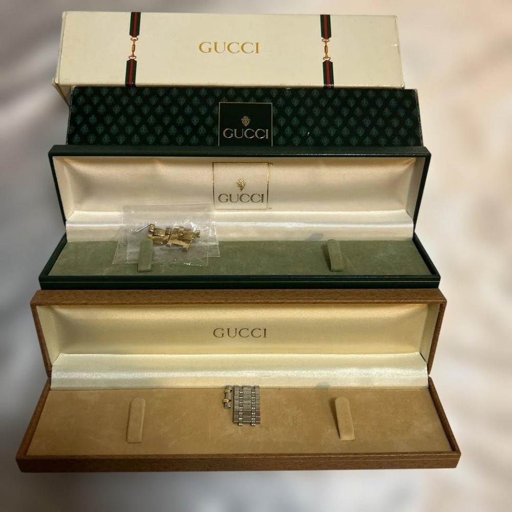 GUCCI Vintage Watch Empty Box Case 2-Piece Set for Jewelry Storage Gift mzmr A