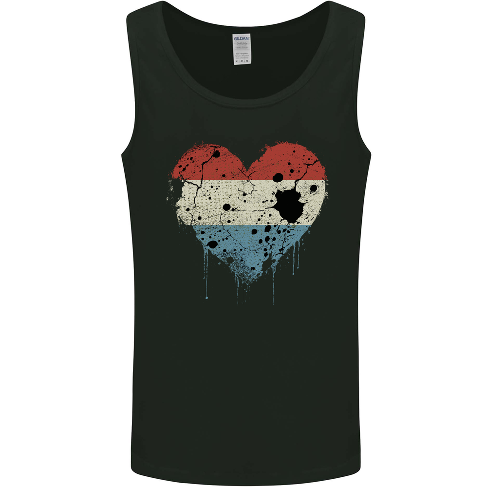 Love Flag Luxembourg Football Mens Vest Tank Top