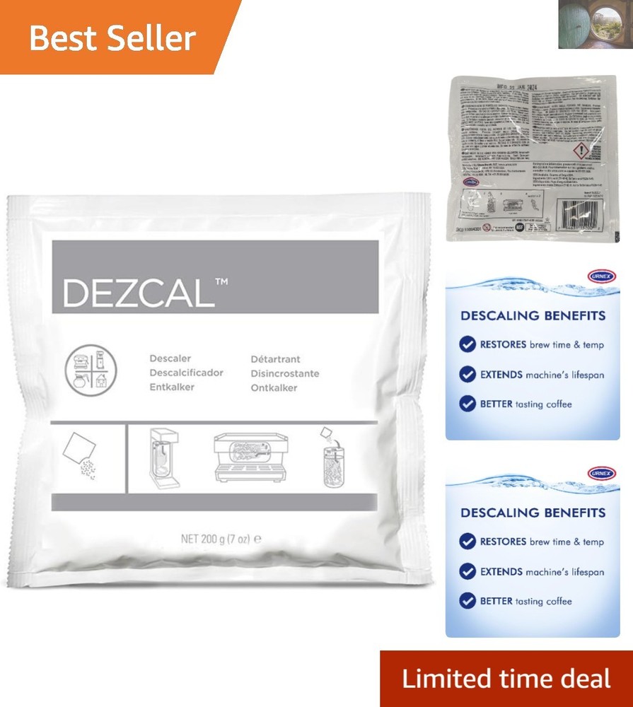 Dezcal Activated Scale Remover - 7 oz Eco-Friendly Descaler for Coffee Machines