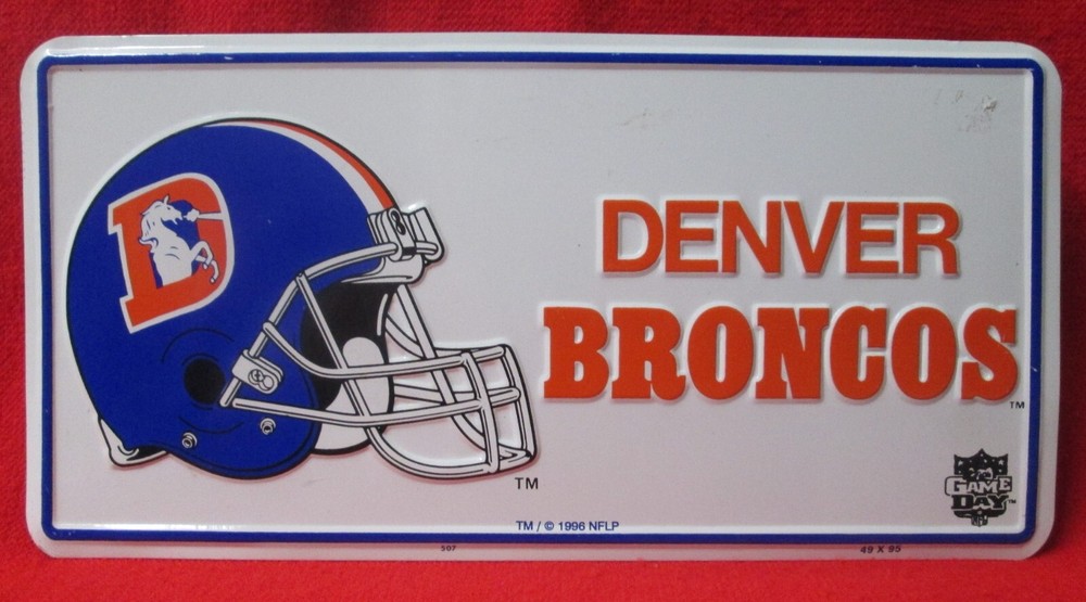1996 Denver Broncos Retro Licence Plate Metal NEW nhc16