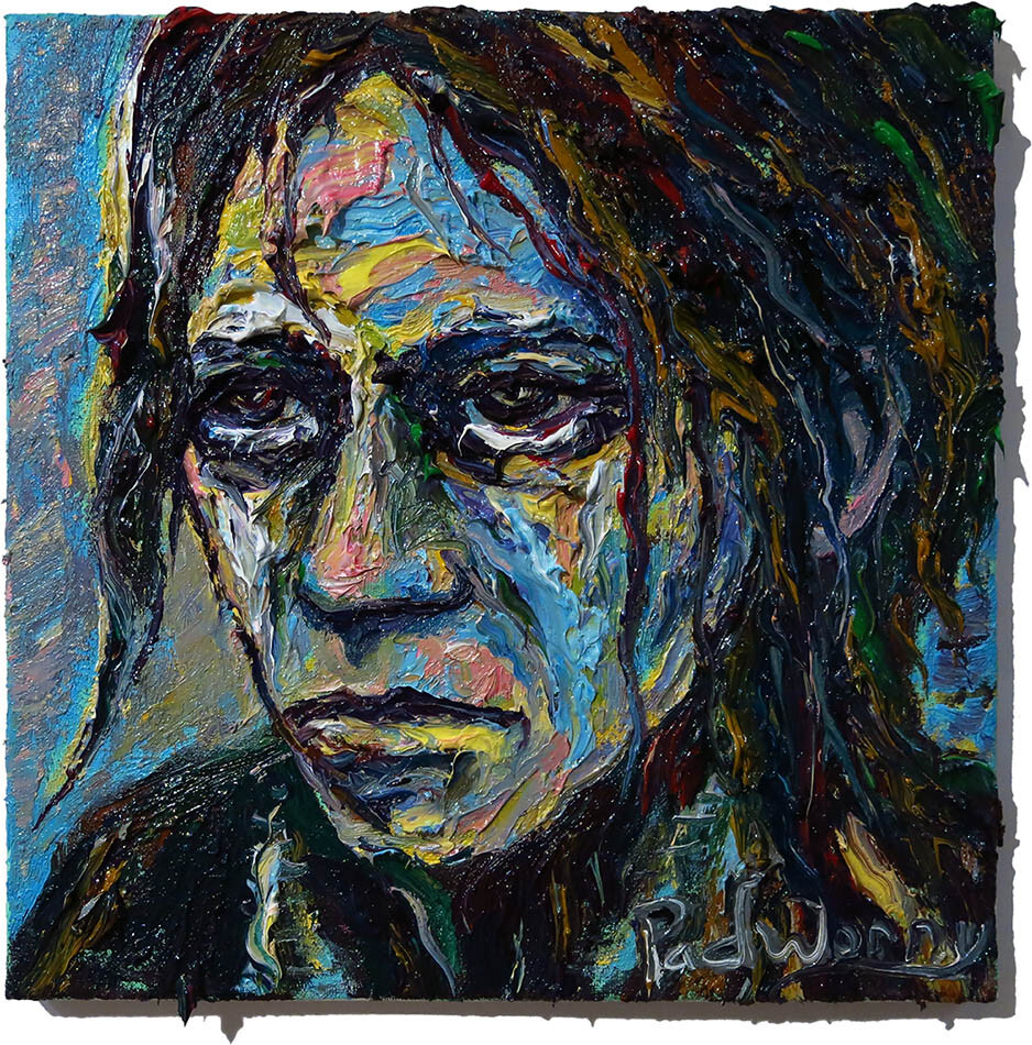 ORIGINAL OIL█PAINTING█VINTAGE█ART█SIGNED '24 OUTSIDER BEACH WOMAN GIRL HAT FAUVE