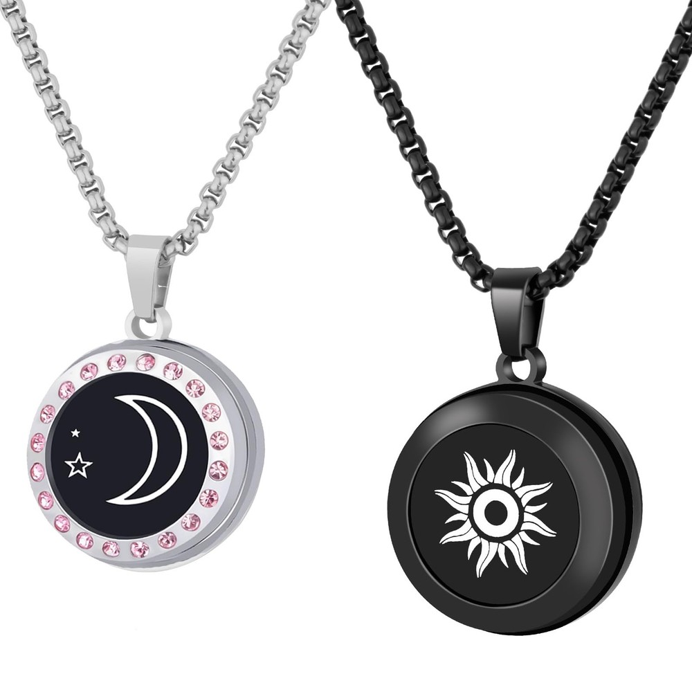 Long Distance Touch Pendant Necklace for Couples, Remote Intelligent Matching...
