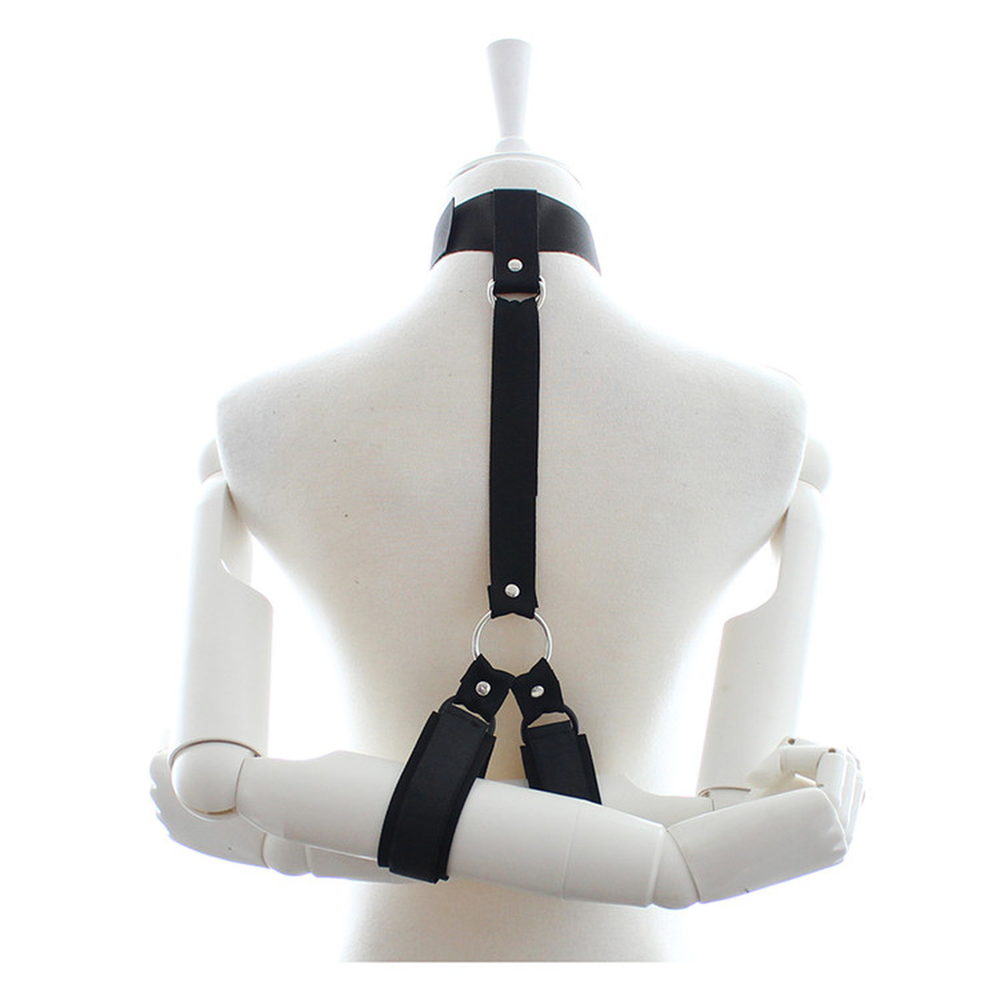 BDSM Neck To Wrist Bondage Collar Handcuffs Harness Couples Slave Cosplay Games