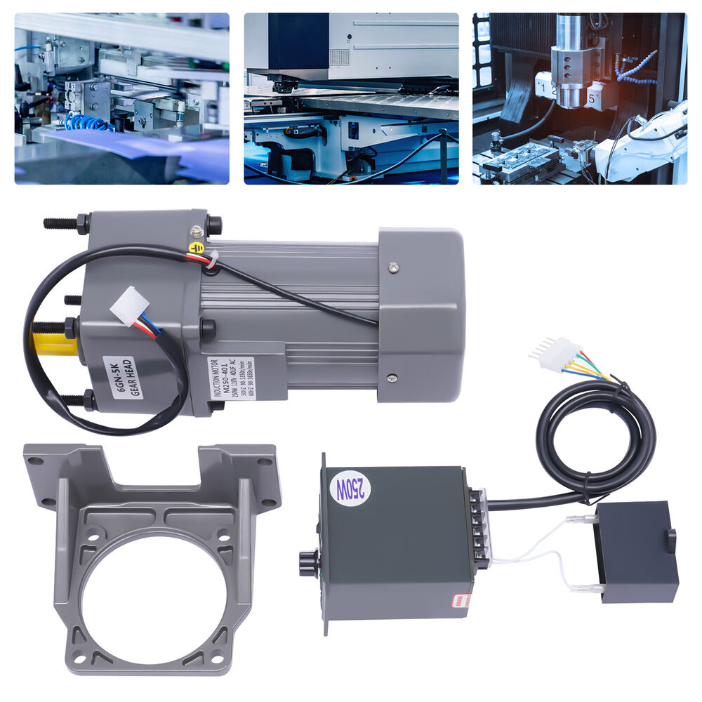 AC Gear Motor Electric Motor Variable Speed Controller 0-270rpm 110V 250W NEW