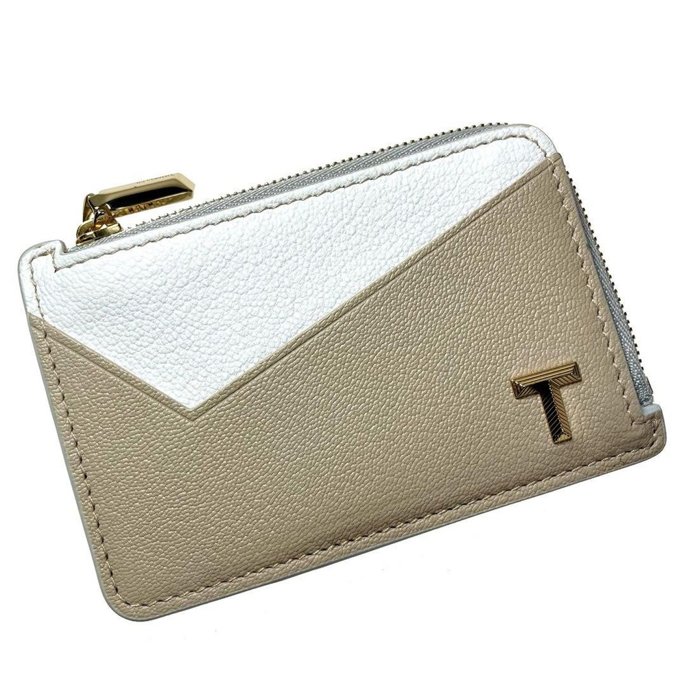 Tiffany Co. Coin Case T Logo A510 Authentic Jewelry Gift Black Leather /Used++