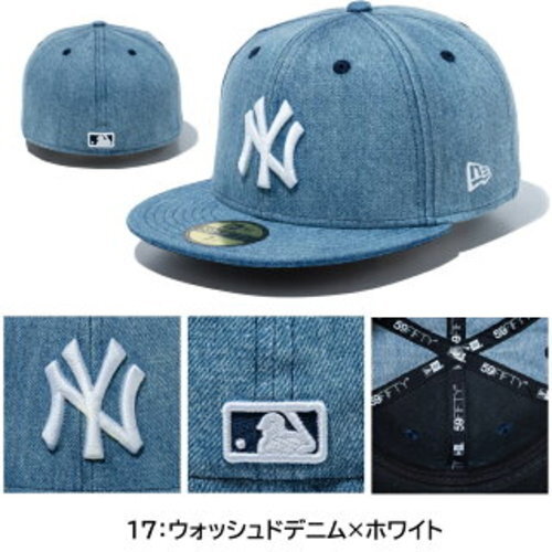 NEW ERA 59 FIFTY Cap New York Yankees Washed Denim x White Size 8