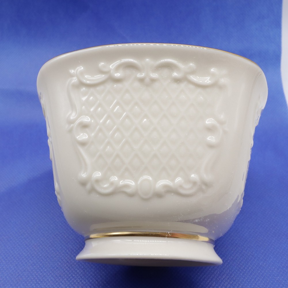 Lenox Canterbury Collection Treat Bowl Ivory with Embossed Scrolls