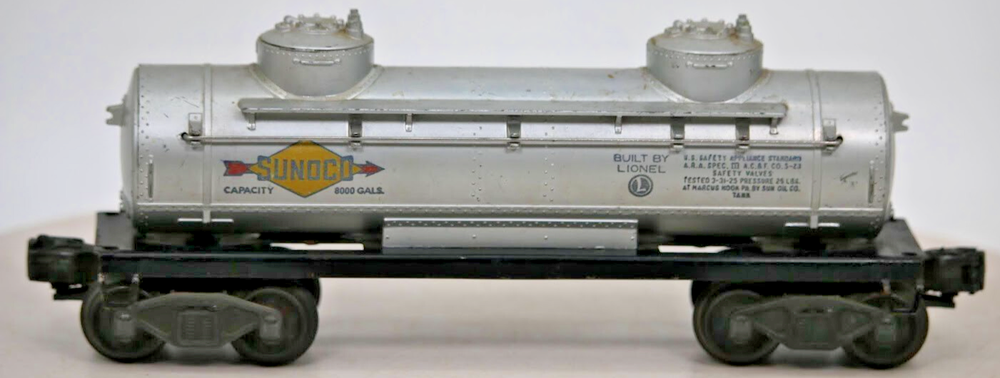 LIONEL POSTWAR 6465 SUNOCO DOUBLE DOME TANK CAR  O GAUGE