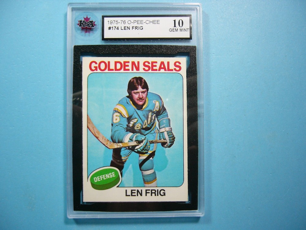 1975/76 O-PEE-CHEE NHL HOCKEY CARD #174 LEN FRIG KSA 10 GEM MINT SHARP!! OPC