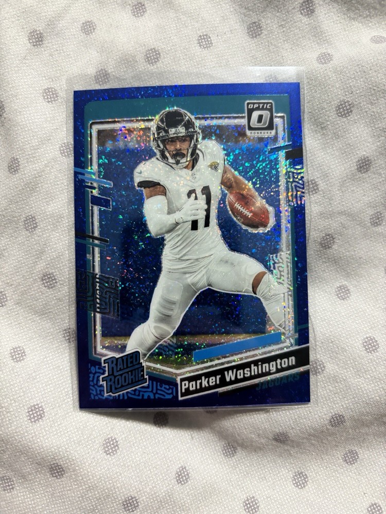 2023 Panini Donruss Optic Rated Blue Glitter Prizm Parker Washington Rookie RC