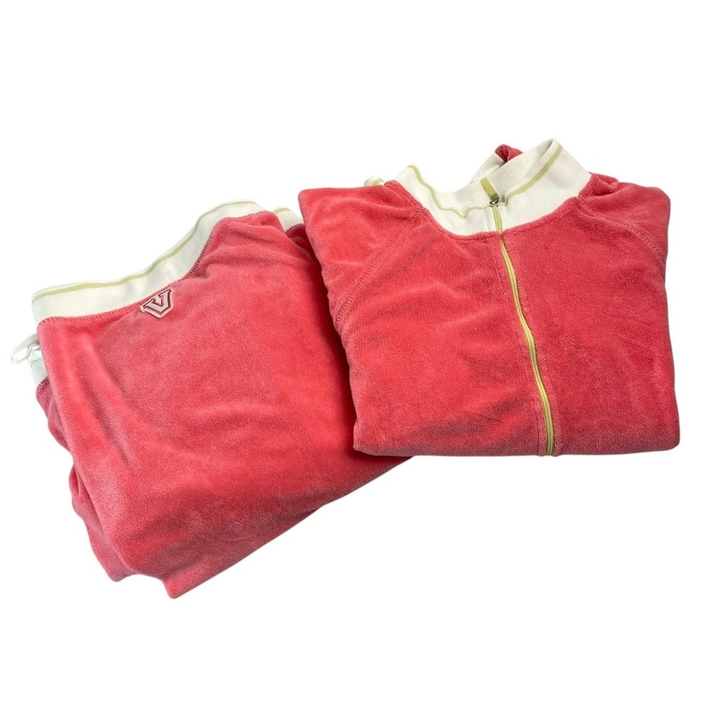 VICTORIA’S SECRET Track Suit Towel Y2K Lounge Crop Top Cotton in Pink Size L