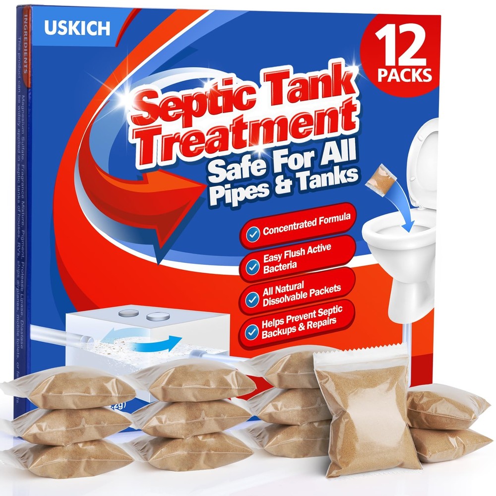 Septic Tank Treatment - 1 Year Supply of Septic Safe Dissolvable Easy Flush L...