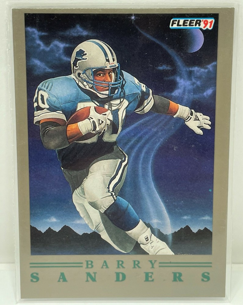 Fleer Pro Visions Barry Sanders Silver Streak Insert Detroit Lions #2 of 10 1991