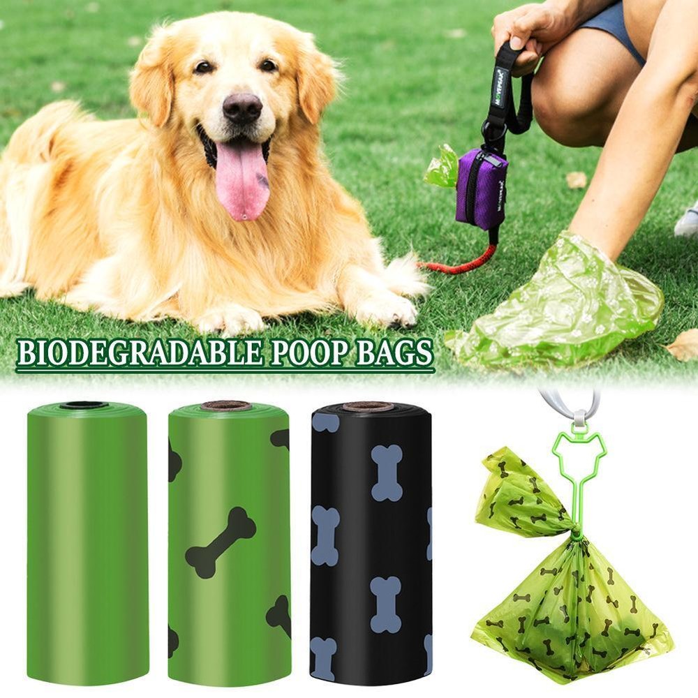 Pets Dog Poop Bags, Dog Waste Bags, Biodegradable Unscented Refill Rolls New H1