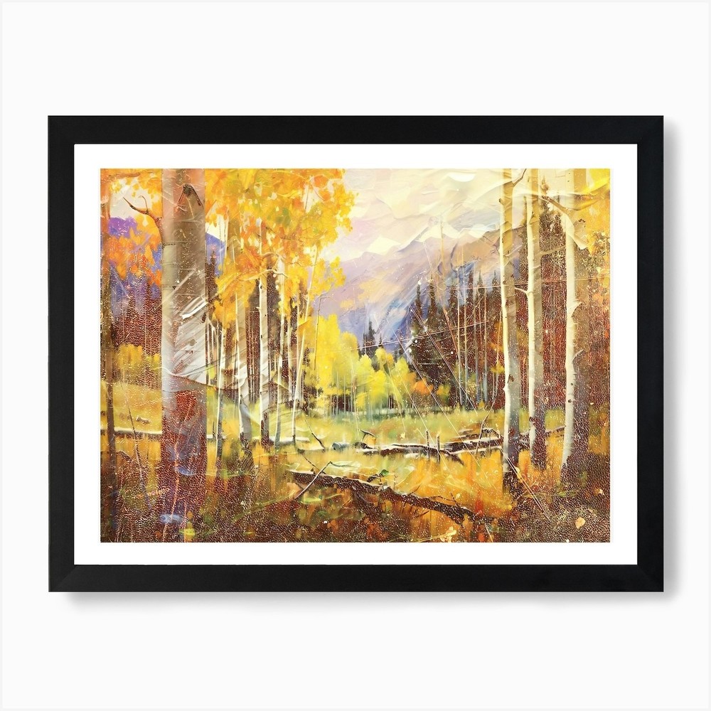 Landscape Forest Trees Art Illustra Framed Wall Art Poster Canvas Print Picture