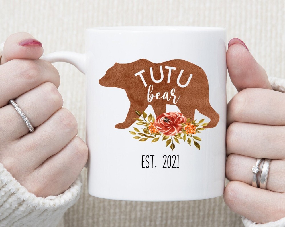 Tutu Bear Mug Personalized Mug Tutu Mug Pregnancy Reveal Gift Pregnancy