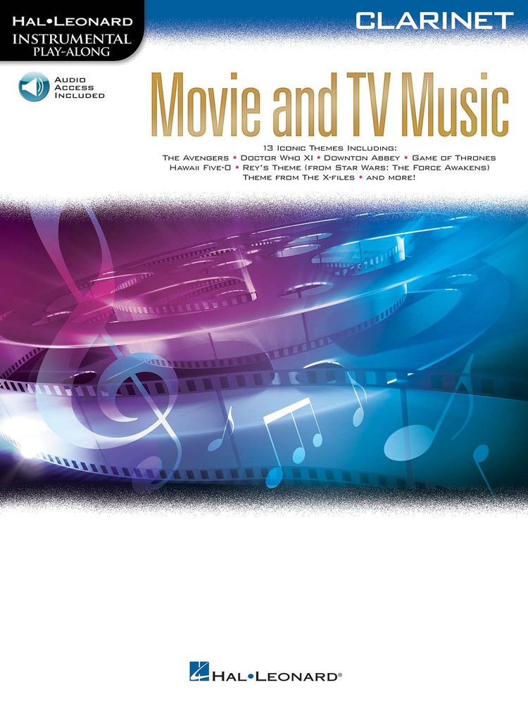 Movie & TV Music for Clarinet Solo Sheet Music 13 Themes Play-Along Book & Audio