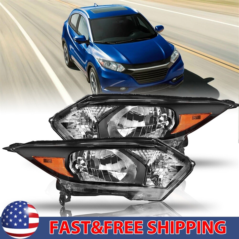 Fits For 2016-2018 Honda HRV HR-V Headlights Assembly Headlamps Pair Left+Right